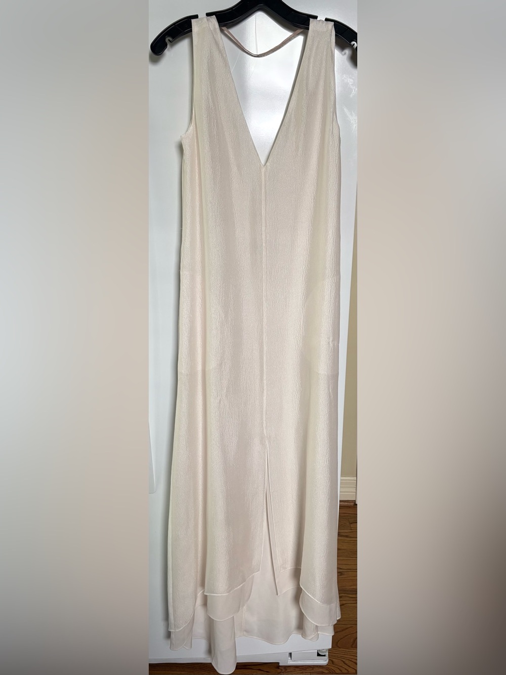BCBGMaxAzria off white (cream) V‑Neck Sleeveless Maxi Dress